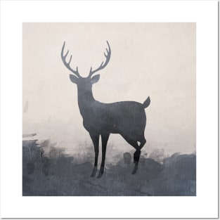 Silhouette Stag I Posters and Art